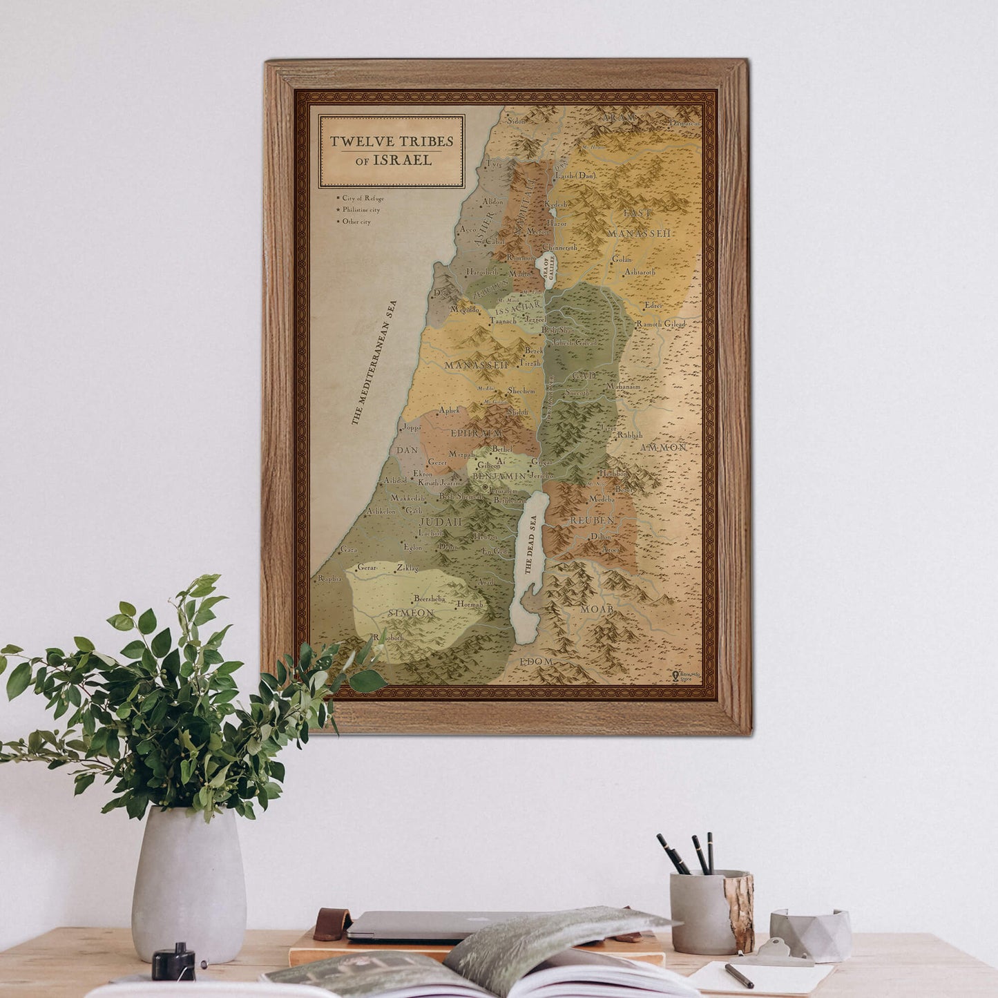 12 Tribes of Israel Bible Map