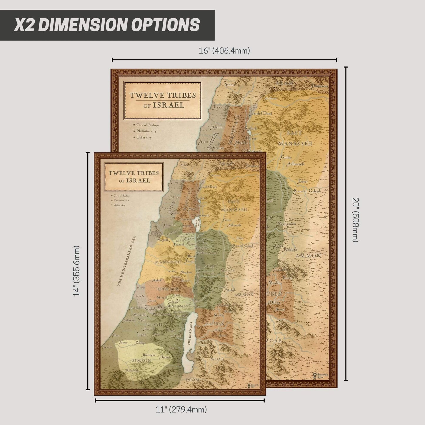 12 Tribes of Israel Bible Map