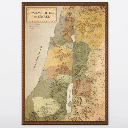 The 12 Tribes of Israel Bible Map