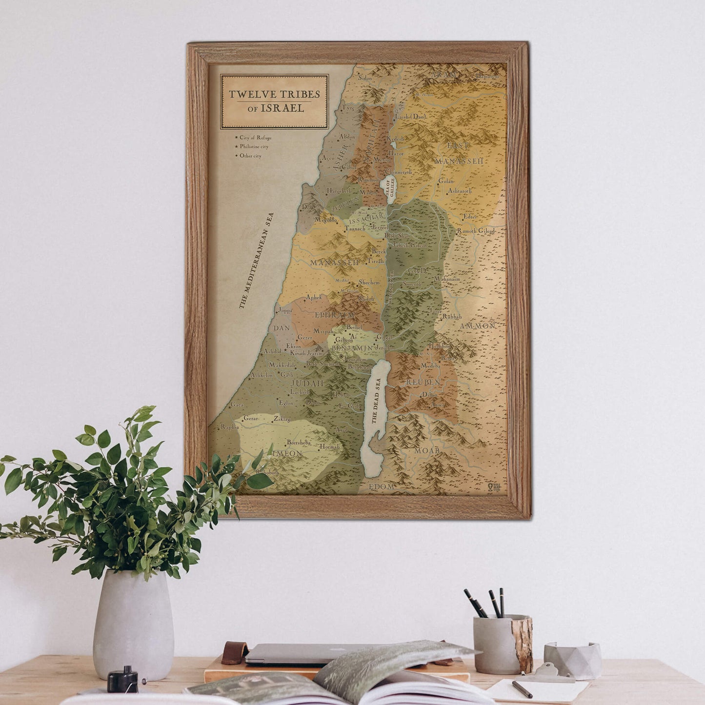 The 12 Tribes of Israel Bible Map