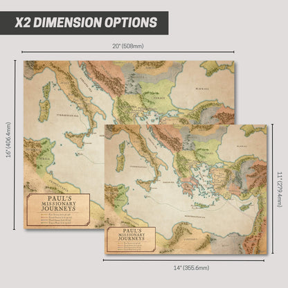 Paul's Missionary Journeys Bible Map