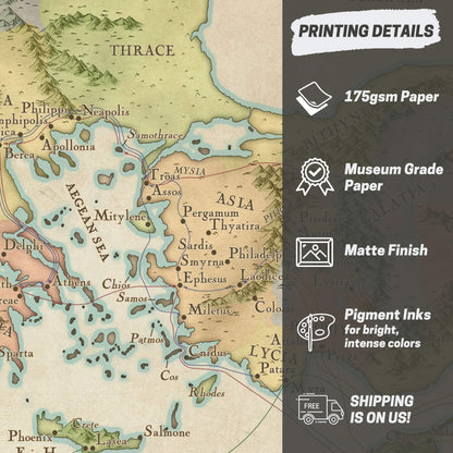 Paul's Missionary Journeys Bible Map