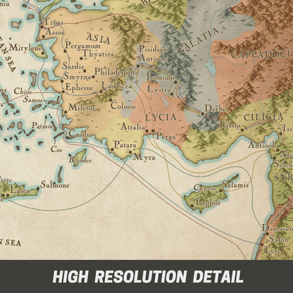 The Paul's Missionary Journeys Bible Map