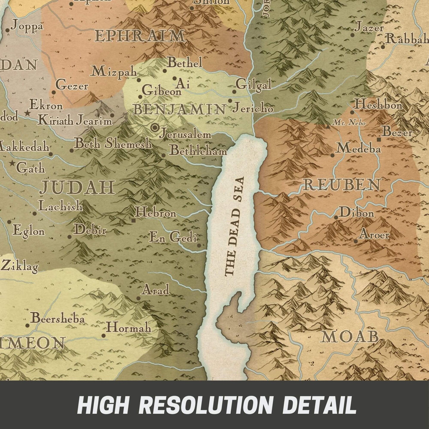 The 12 Tribes of Israel Bible Map