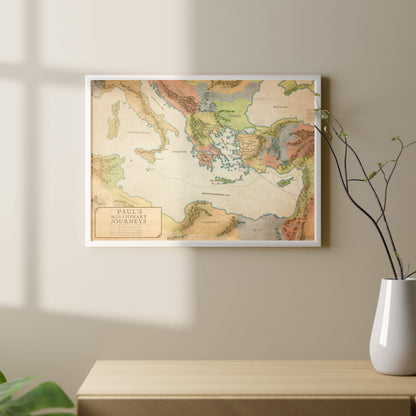 Paul's Missionary Journeys Bible Map