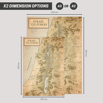 The Israel in the Time of Judges Bible Map