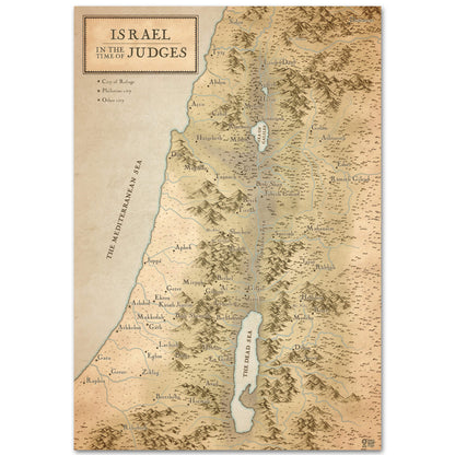 The Israel in the Time of Judges Bible Map